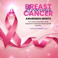 Floral Breast Cancer Awareness Square (1:1) template