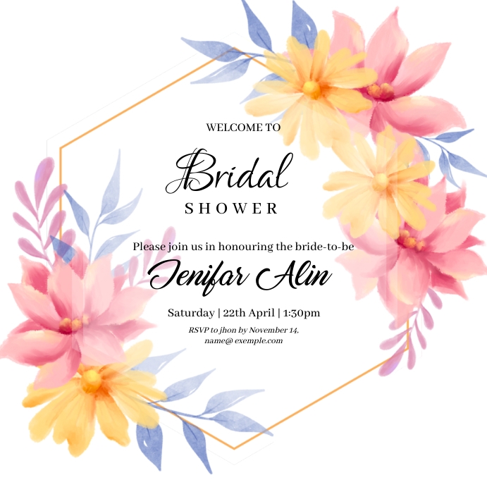 Floral Bridal shower instagram post (1) template