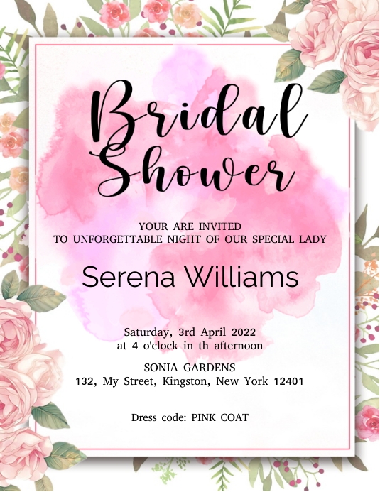 Floral Bridal Shower Invitation Template | PosterMyWall Floral Bridal Shower Invitation Template | PosterMyWall