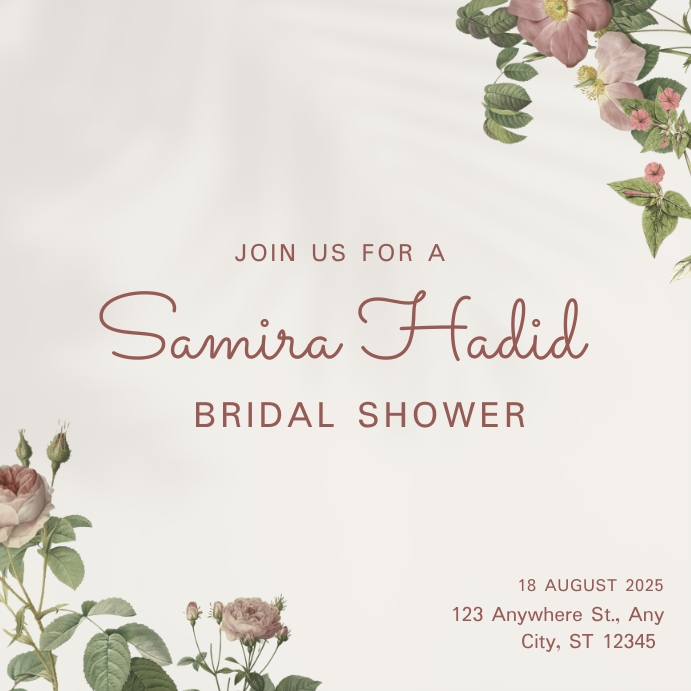 Floral Bridal shower invited Template PosterMyWall