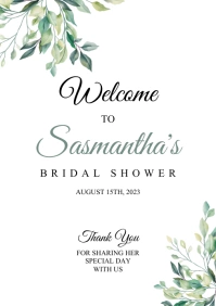 Floral Bridal Shower Welcome Sign A1 template