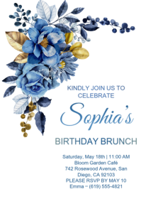 floral brunch invitation A6 template
