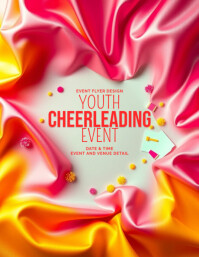 Floral Cheer Camp Design For Youth Cheerleading Events Flyer (us Letter) 传单(美国信函) template