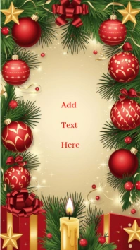 Floral Christmas Greeting Card  Instagram Story template