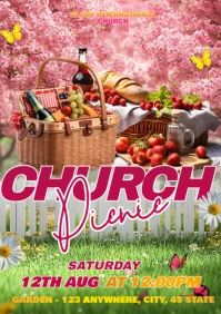 Floral Church Picnic A3 template