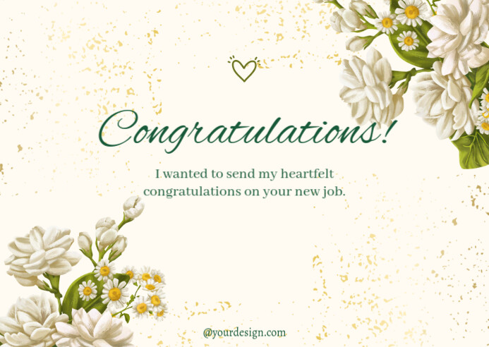 Floral Congratulations Kartu Pos Template | PosterMyWall