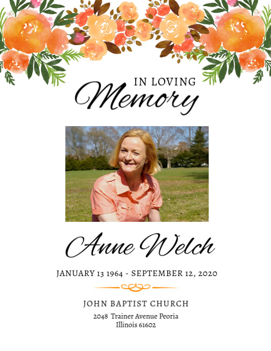 Copy of Floral death anniversary invitation flyer PosterMyWall