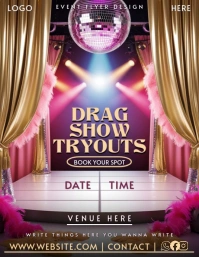 Floral Drag Show Tryouts Flyer – Colorful Stage Without Text Flyer (us Letter) template