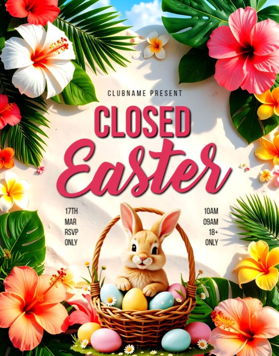 Easter Closure Poster/wallboard Template | PosterMyWall
