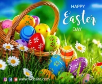 Floral Easter Day Medium Rectangle template