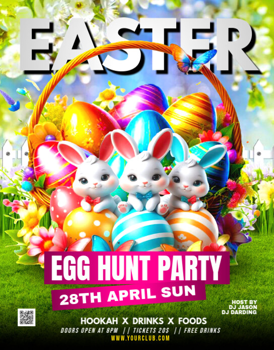 Floral Easter Flyer Poster/wallboard 海报/墙板 template