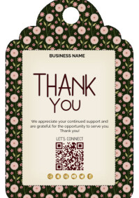 Floral Editable Thank You Card A4 template