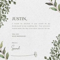Floral Elegant Script Bridesmaid Invitation Template Сообщение Instagram