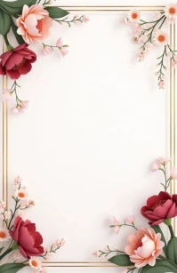 Floral Elegant Wedding Card Half Page Wide Halfbladsy Breed template