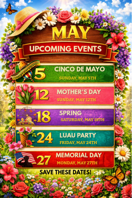 Copy of Floral Event Calendar Poster | PosterMyWall