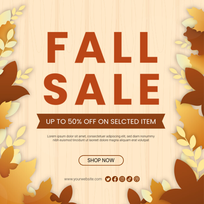 Plantilla de Floral Fall Autumn Sale Instagram Post | PosterMyWall
