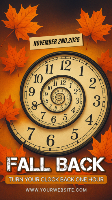 Copy of Floral Fall Back Daylight Saving Time Instagram Story ...