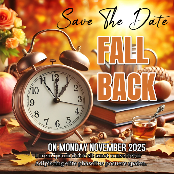 Floral Fall Back Flyer Instagram Post Template | PosterMyWall