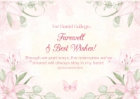Floral Farewell Card Postcard 明信片 template