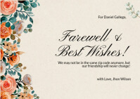 Floral Farewell Card Postcard Cartolina template