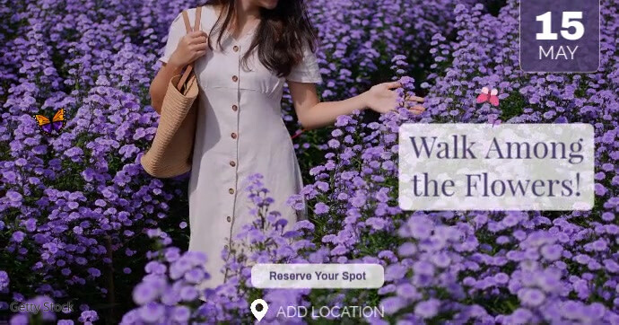 Floral Festival Promo | Spring Nature Walk Booking Video Template Imagem partilhada do Facebook