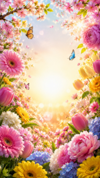 Floral Spring Digitalt display Template