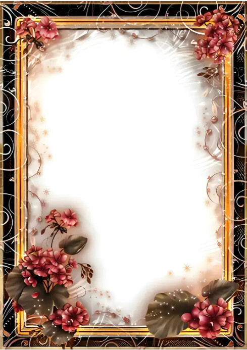 Floral Frame Template A4