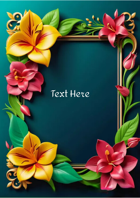 Floral Frame Template PosterMyWall