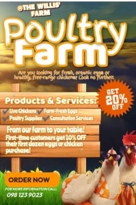 Floral Fresh Eggs Promo Poster template