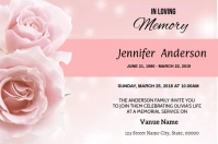 Floral Funeral Announcement Card Label template