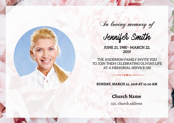 Floral Funeral Announcement Template | PosterMyWall