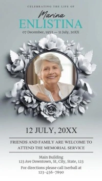 Floral Funeral Announcement Instagram Story template
