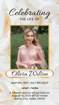 Floral Funeral Announcement Instagram Story template