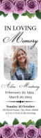 Floral Funeral Bookmark Half Page Legal template