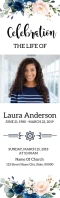 Floral Funeral bookmark template Half Page Legal