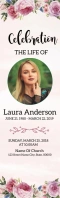 Floral Funeral bookmark template Half Page Legal