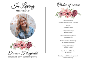 Floral Funeral Card Label Étiquette template
