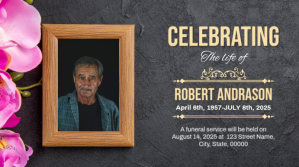 Floral Funeral Program Digital Display (16:9) template