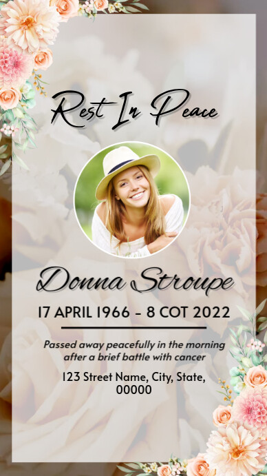 Funeral Desing Program Flowers Copy of Floral funeral program template | PosterMyWall