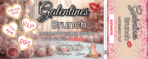 Floral Galentines Event Ticket With Stub Twitch-banner template