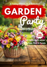 Floral Garden Party A5 template