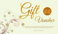 floral gift voucher certificate Tag template