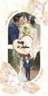 Floral Gold Marble Wedding Anniversary Banner template