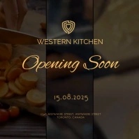 Floral Gold Restaurant Opening Instagram Post Square (1:1) template