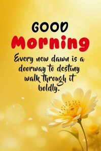 Floral Good Morning  Banner 4' × 6' template