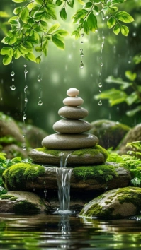 Floral Green Lush  Digital Display (9:16) template