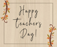 Brown Teacher's Day Greeting Medium Rectangle Template