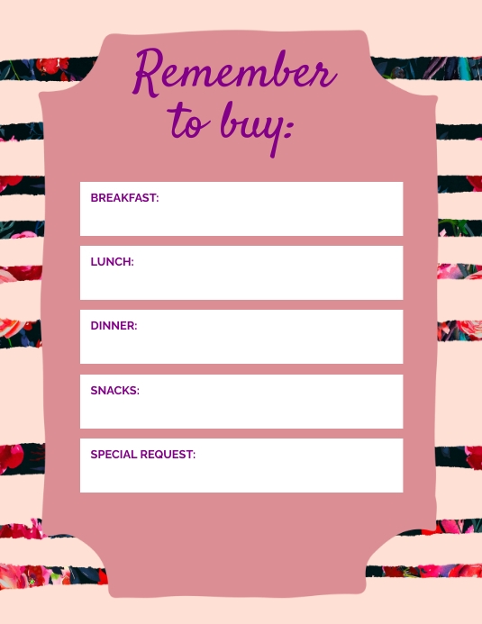 Floral Grocery List Flyer Template | PosterMyWall