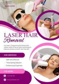 Floral Hair Removal Clinic & Dermatology A4 template
