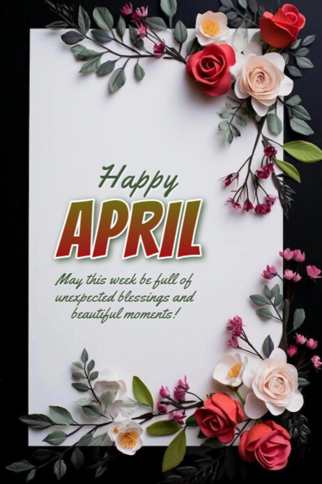 Copy of Floral Happy April Banner 4' × 6' | PosterMyWall